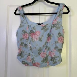 NWT New Love For Pastel Floral Crop Top Size Large